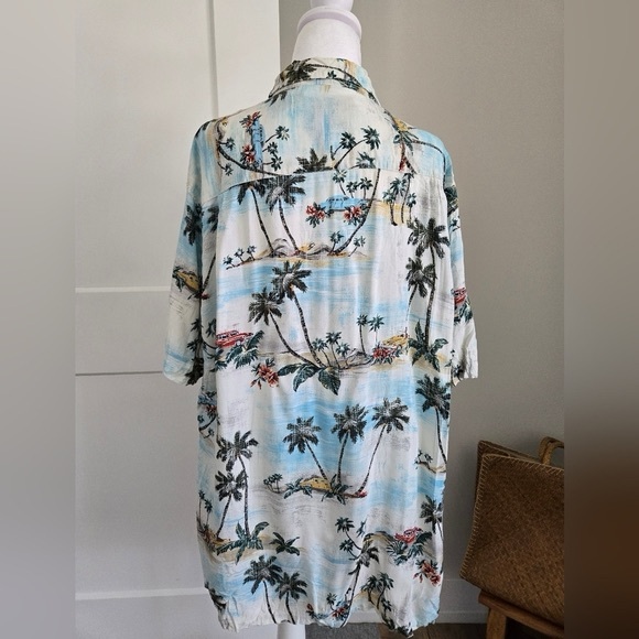 Batck Bay Tropical Palm Tree Button-Up Mens  Xxl Short Sleeve Shirt - Picture 2 of 9